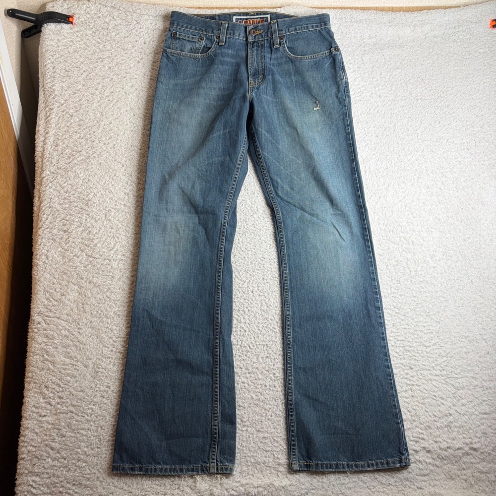 Levis 527 Y2K Low Boot Cut Jeans Mens 32x34 Blue Denim AMAZING FADE 05527-1270